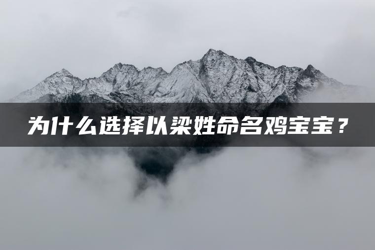 为什么选择以梁姓命名鸡宝宝？