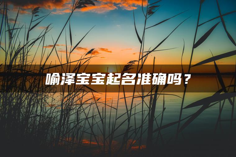 喻泽宝宝起名准确吗？