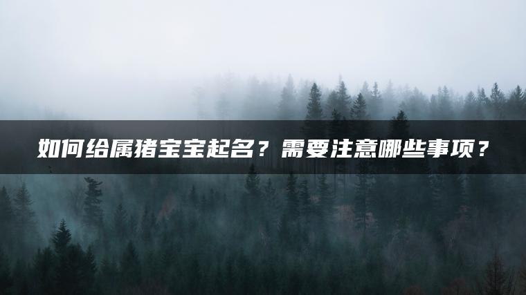 如何给属猪宝宝起名？需要注意哪些事项？