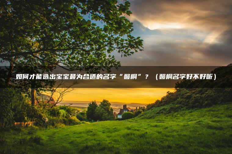 如何才能选出宝宝最为合适的名字“馨桐”？（馨桐名字好不好听）