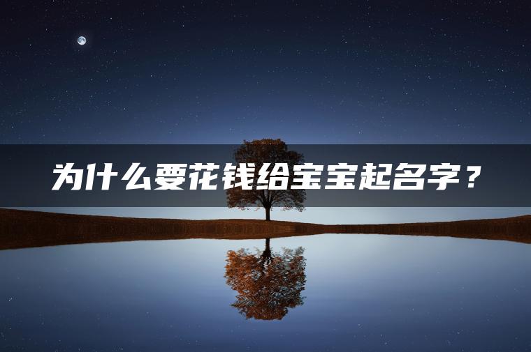 为什么要花钱给宝宝起名字？