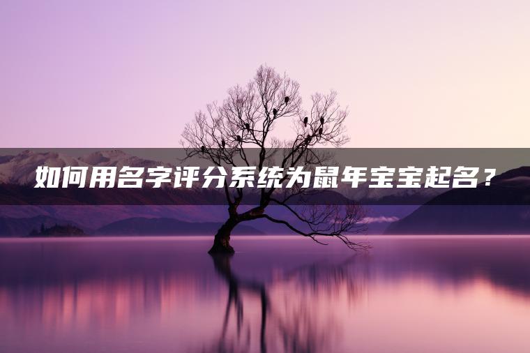 如何用名字评分系统为鼠年宝宝起名？