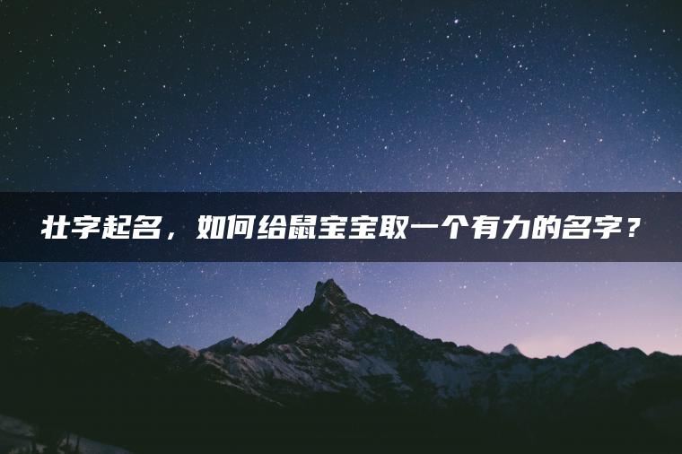 壮字起名，如何给鼠宝宝取一个有力的名字？