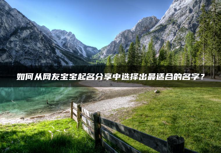 如何从网友宝宝起名分享中选择出最适合的名字？