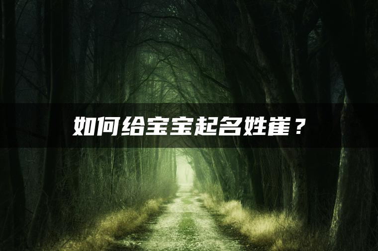 如何给宝宝起名姓崔？