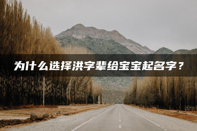 为什么选择洪字辈给宝宝起名字？