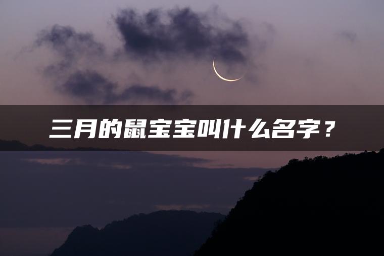 三月的鼠宝宝叫什么名字？