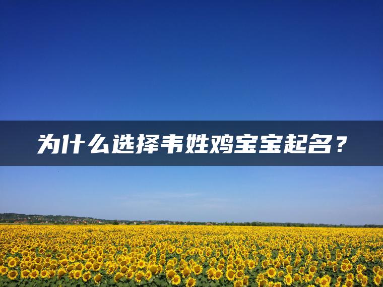 为什么选择韦姓鸡宝宝起名？