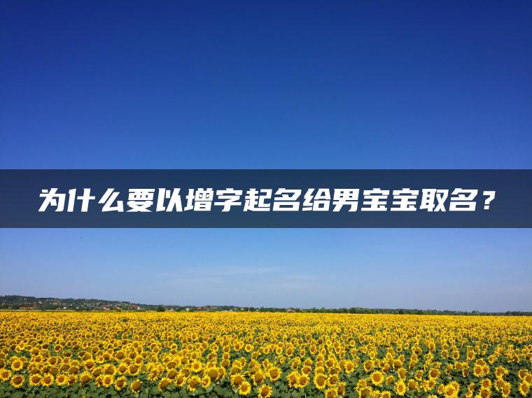 为什么要以增字起名给男宝宝取名？