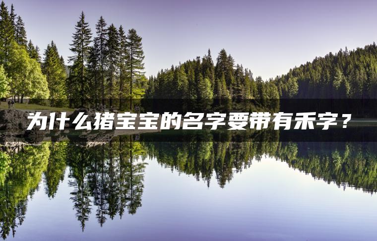 为什么猪宝宝的名字要带有禾字？