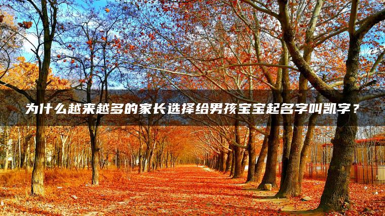 为什么越来越多的家长选择给男孩宝宝起名字叫凯字？