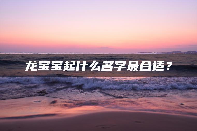 龙宝宝起什么名字最合适？