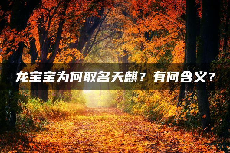 龙宝宝为何取名天麒？有何含义？