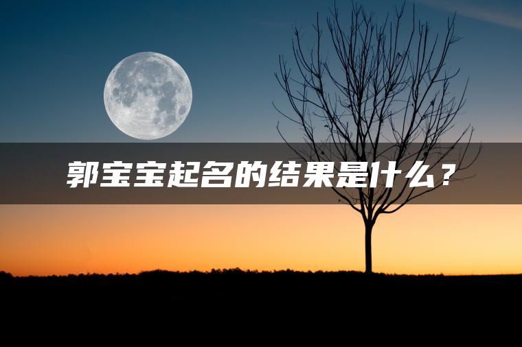 郭宝宝起名的结果是什么？