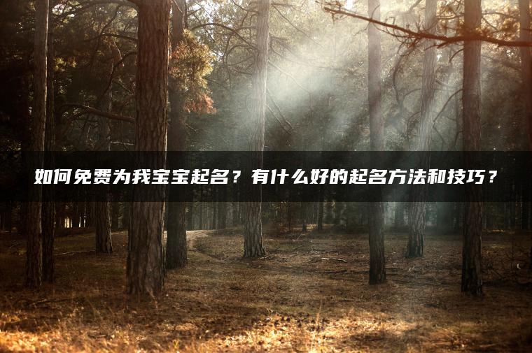 如何免费为我宝宝起名？有什么好的起名方法和技巧？