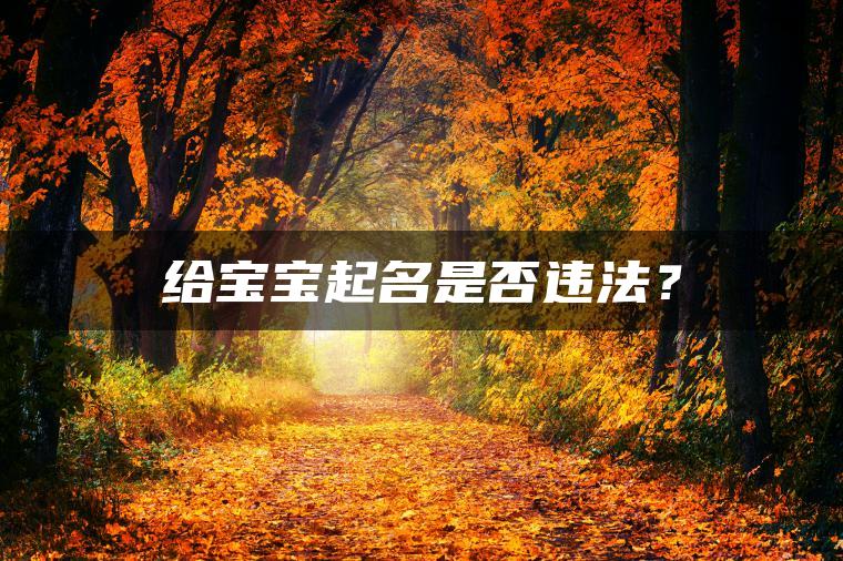 给宝宝起名是否违法？