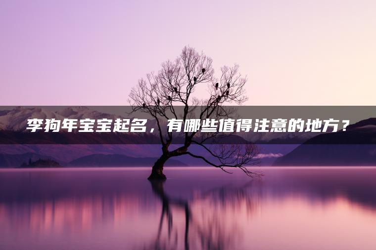 李狗年宝宝起名，有哪些值得注意的地方？