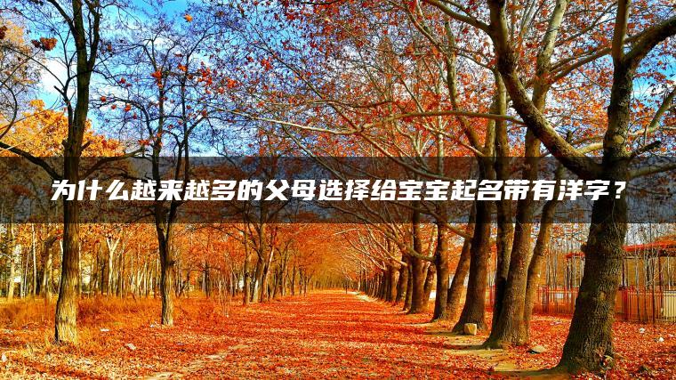 为什么越来越多的父母选择给宝宝起名带有洋字？