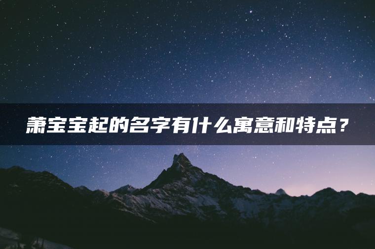 萧宝宝起的名字有什么寓意和特点？