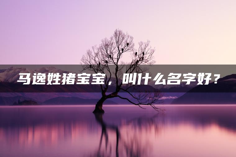 马逸姓猪宝宝，叫什么名字好？