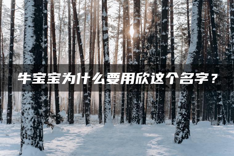 牛宝宝为什么要用欣这个名字？