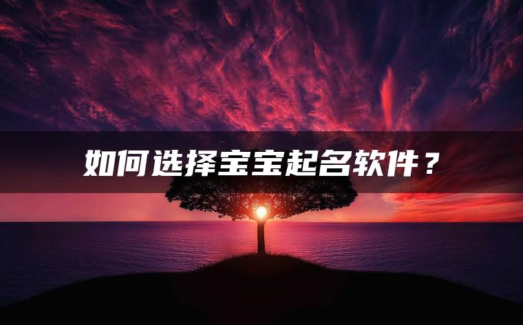 如何选择宝宝起名软件？