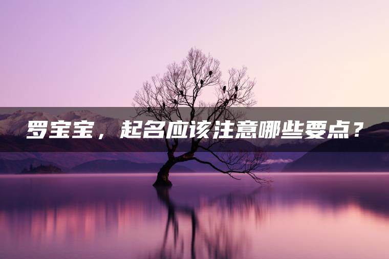 罗宝宝，起名应该注意哪些要点？