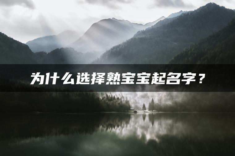 为什么选择熟宝宝起名字？