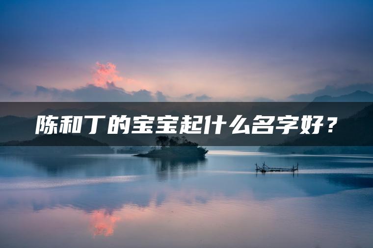 陈和丁的宝宝起什么名字好？