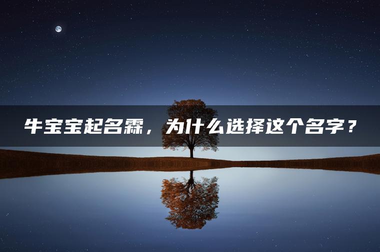 牛宝宝起名霖，为什么选择这个名字？