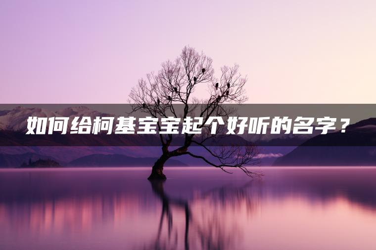 如何给柯基宝宝起个好听的名字？