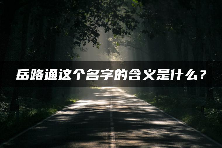 岳路通这个名字的含义是什么？