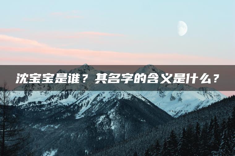 沈宝宝是谁？其名字的含义是什么？