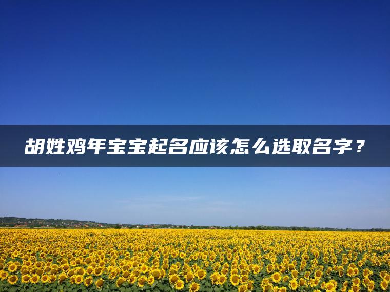 胡姓鸡年宝宝起名应该怎么选取名字？