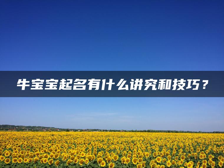 牛宝宝起名有什么讲究和技巧？