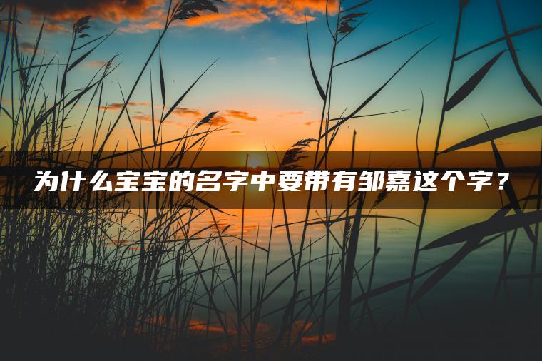 为什么宝宝的名字中要带有邹嘉这个字？