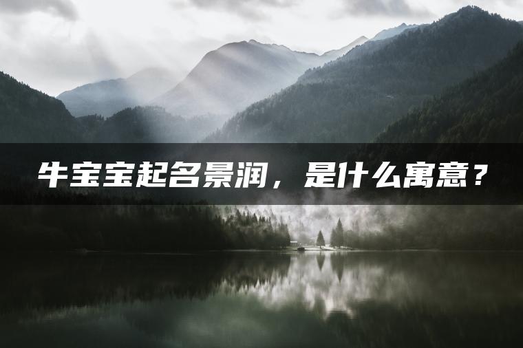 牛宝宝起名景润，是什么寓意？