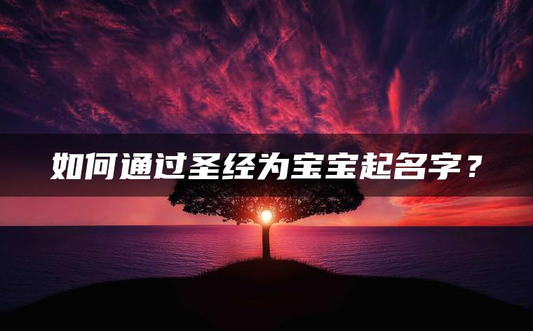 如何通过圣经为宝宝起名字？