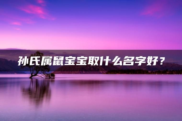 孙氏属鼠宝宝取什么名字好？