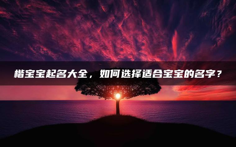 楷宝宝起名大全，如何选择适合宝宝的名字？