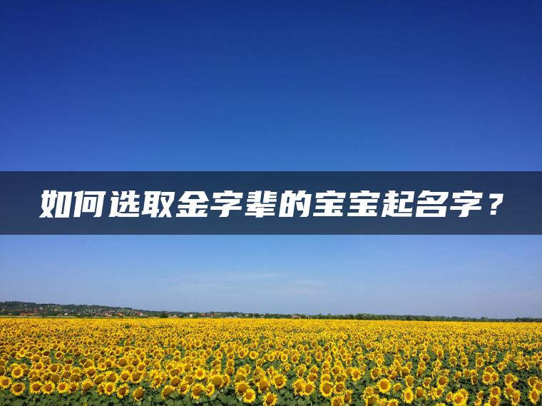 如何选取金字辈的宝宝起名字？