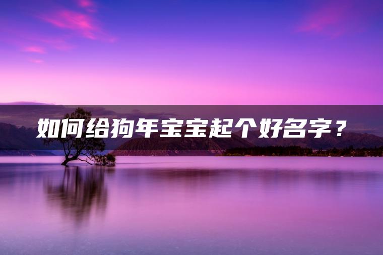 如何给狗年宝宝起个好名字？