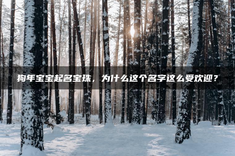 狗年宝宝起名宝珠，为什么这个名字这么受欢迎？