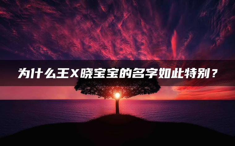 为什么王X晓宝宝的名字如此特别？