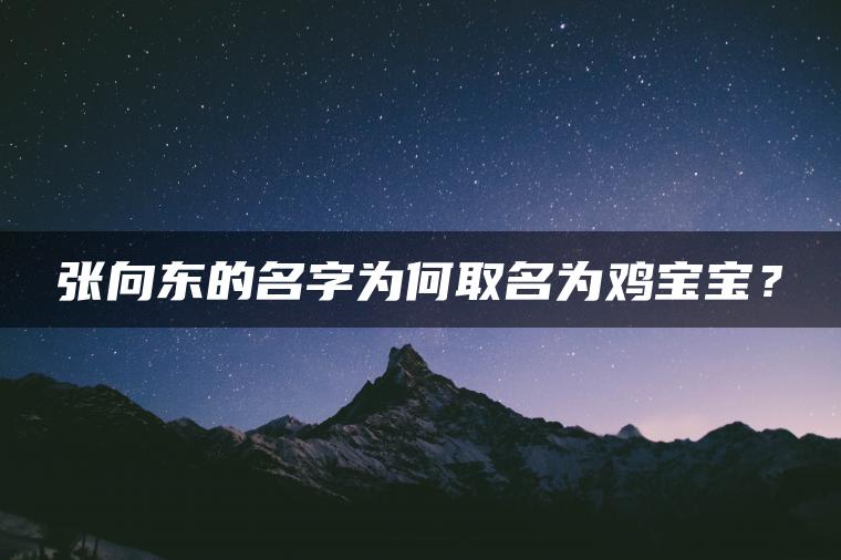 张向东的名字为何取名为鸡宝宝？