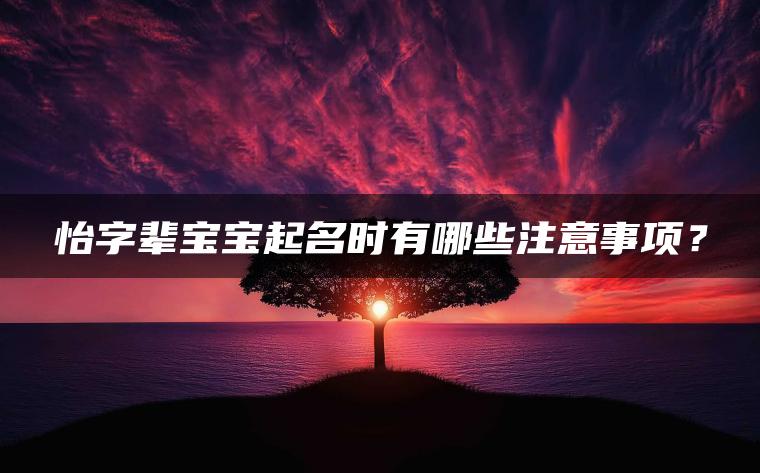 怡字辈宝宝起名时有哪些注意事项？