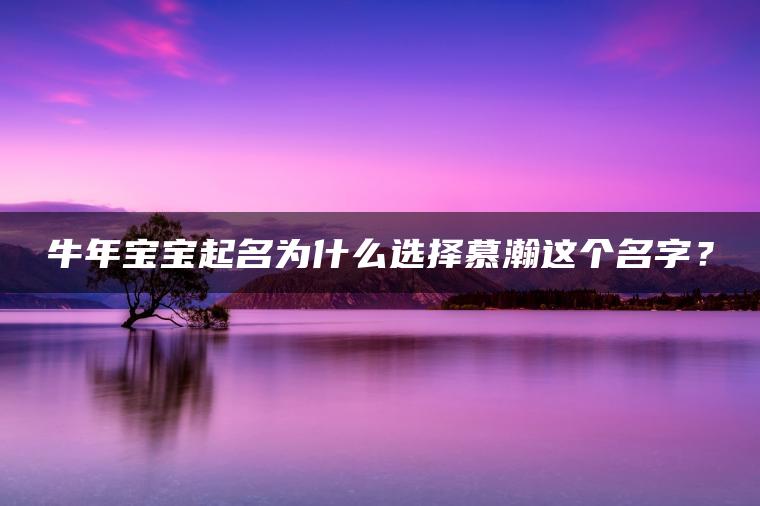 牛年宝宝起名为什么选择慕瀚这个名字？