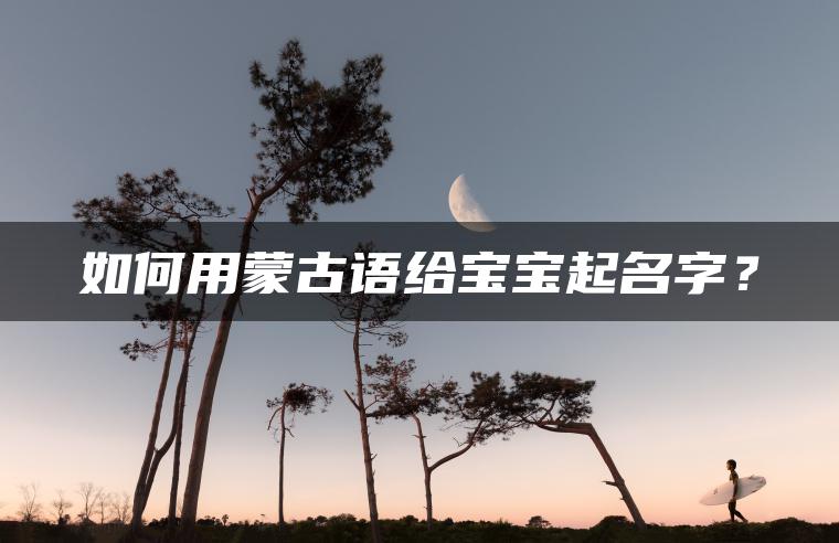 如何用蒙古语给宝宝起名字？