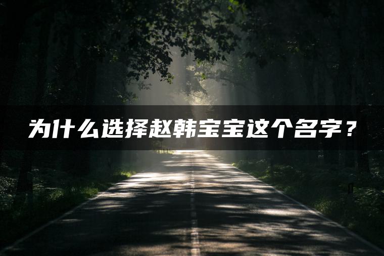 为什么选择赵韩宝宝这个名字？