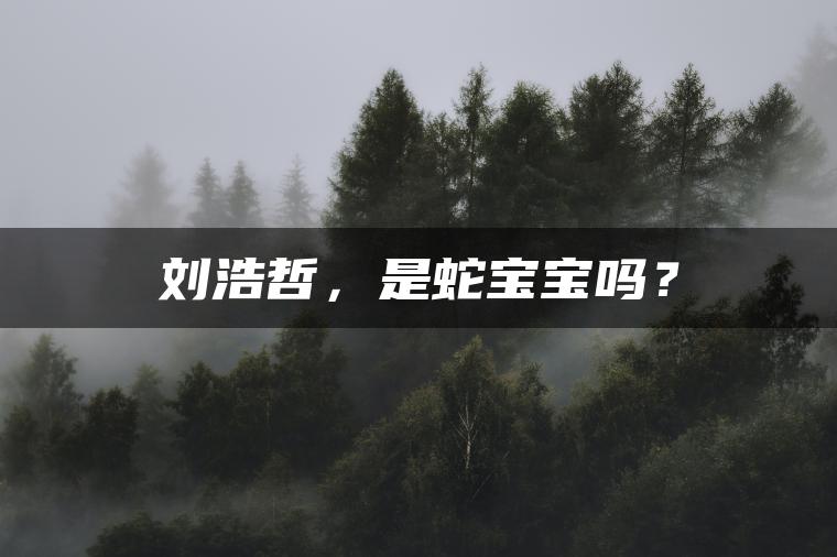 刘浩哲，是蛇宝宝吗？